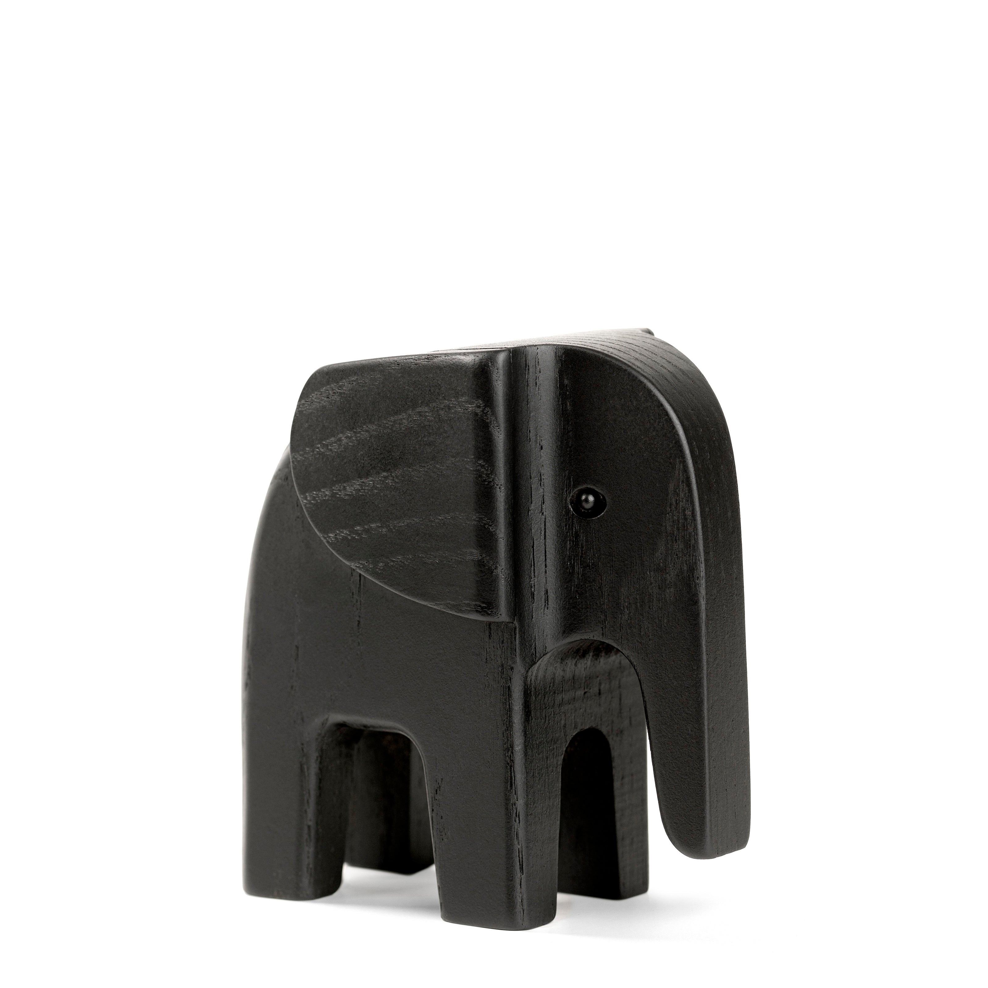 BABY ELEFANT i sortbejdset asketræ