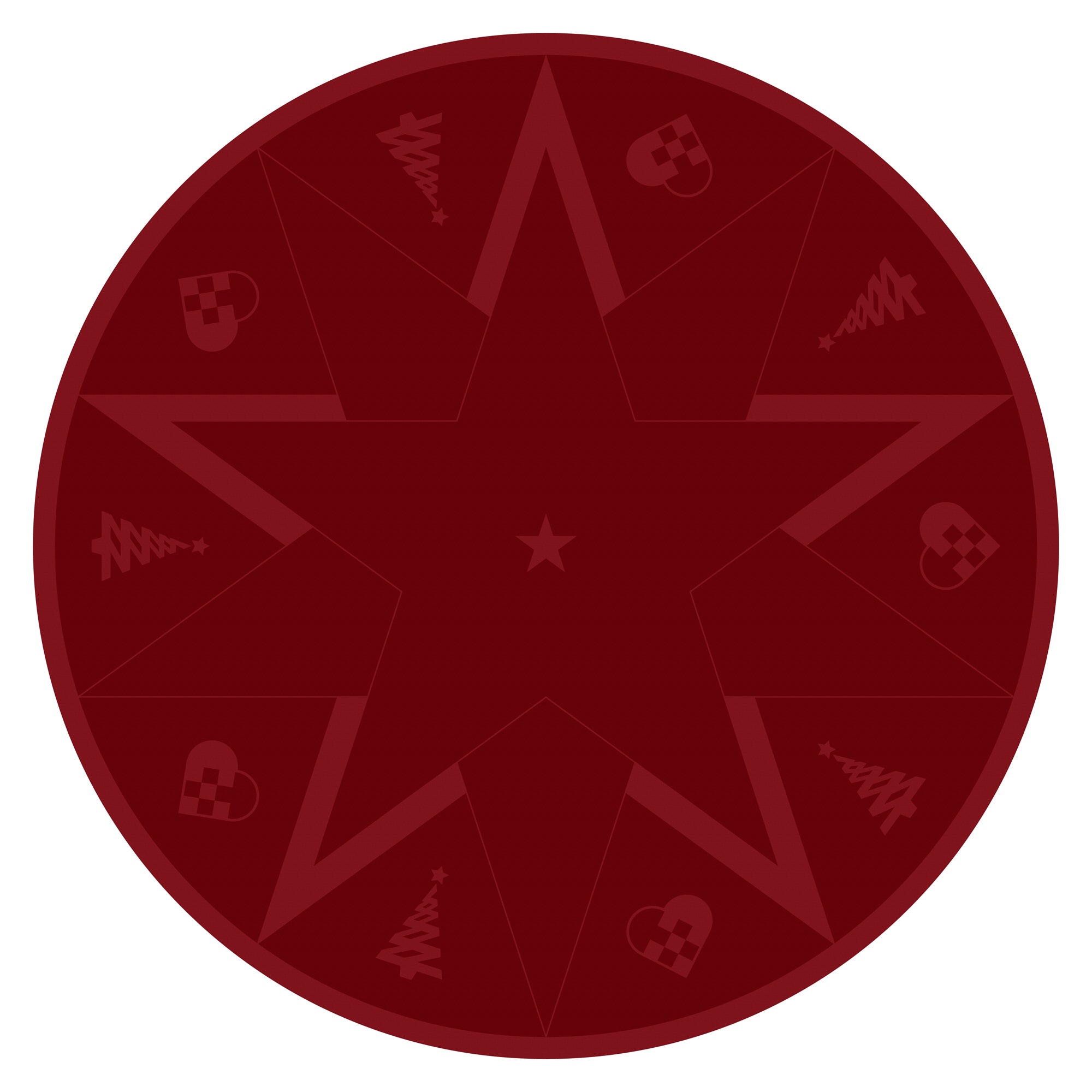 STARS Christmas tree rug - advent red