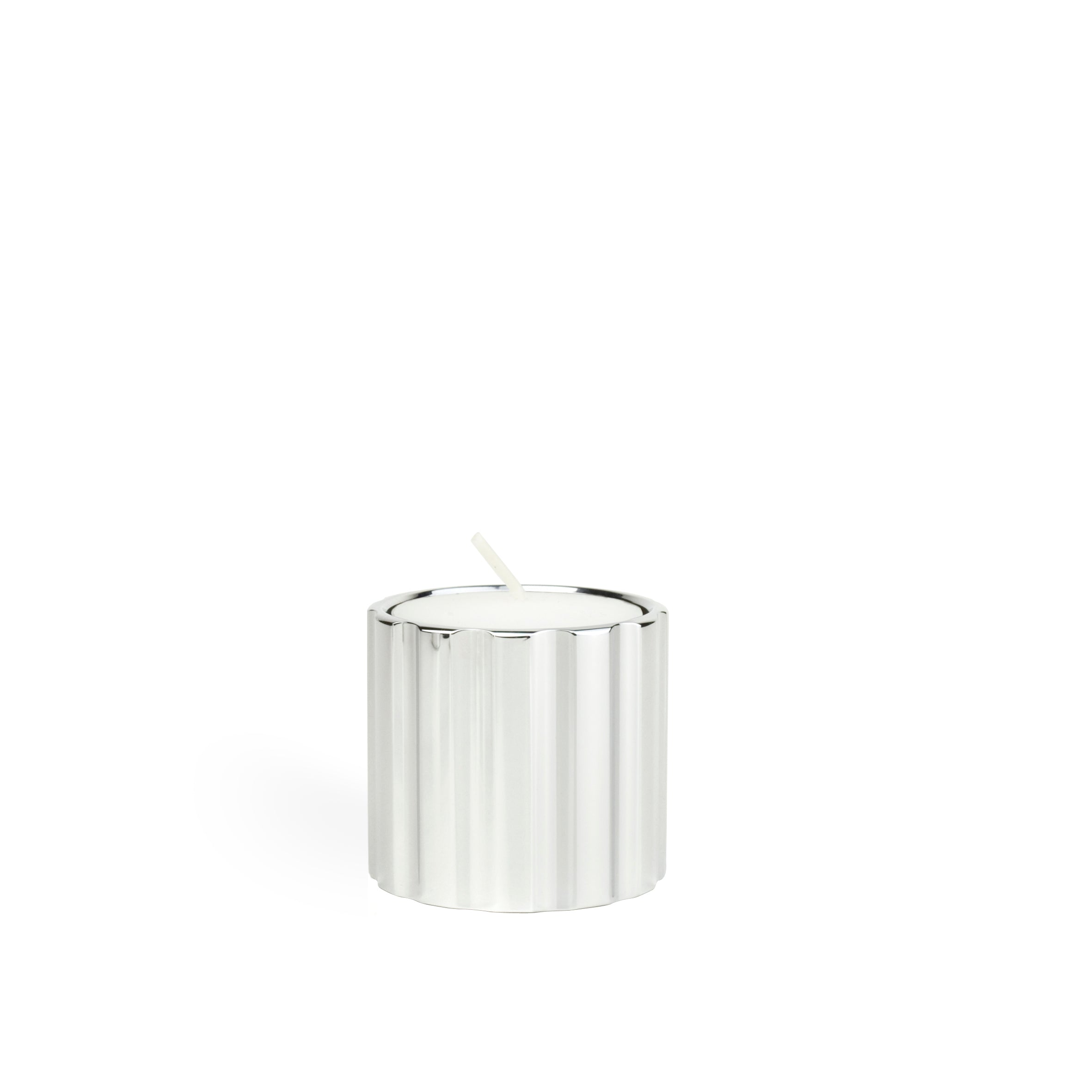 DUAL candle holder low - silver