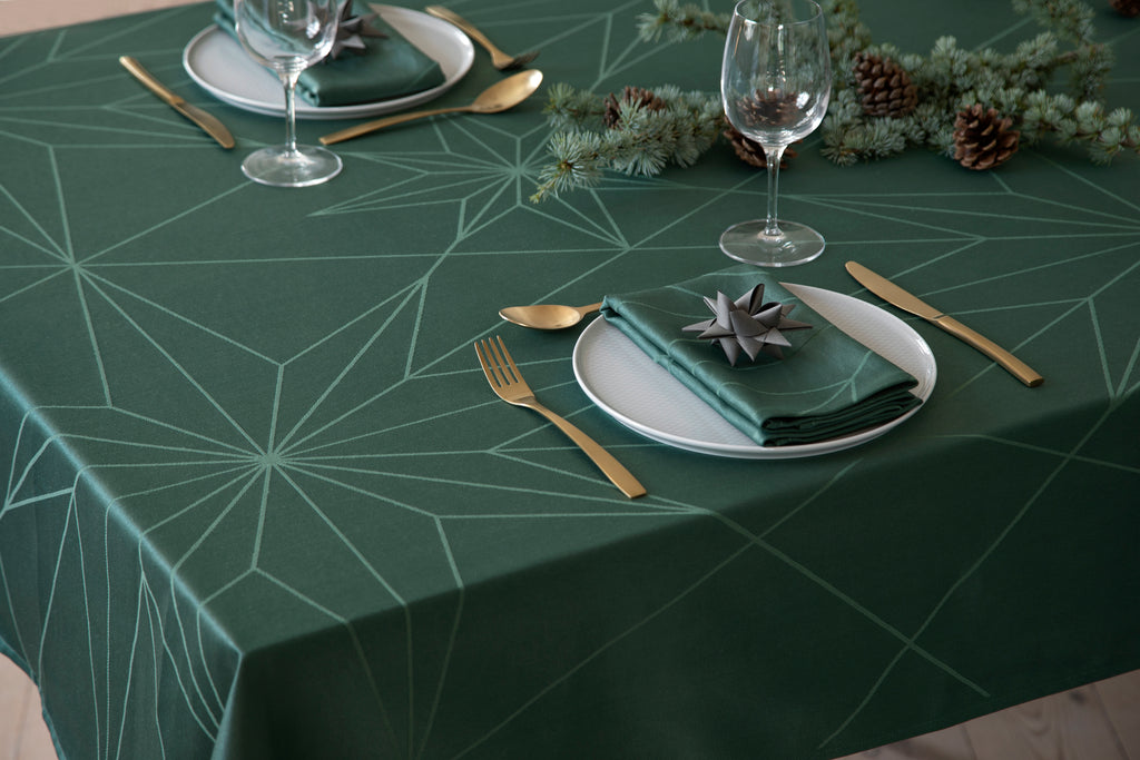 novoform STARS tablecloth 320 cm - spruce green